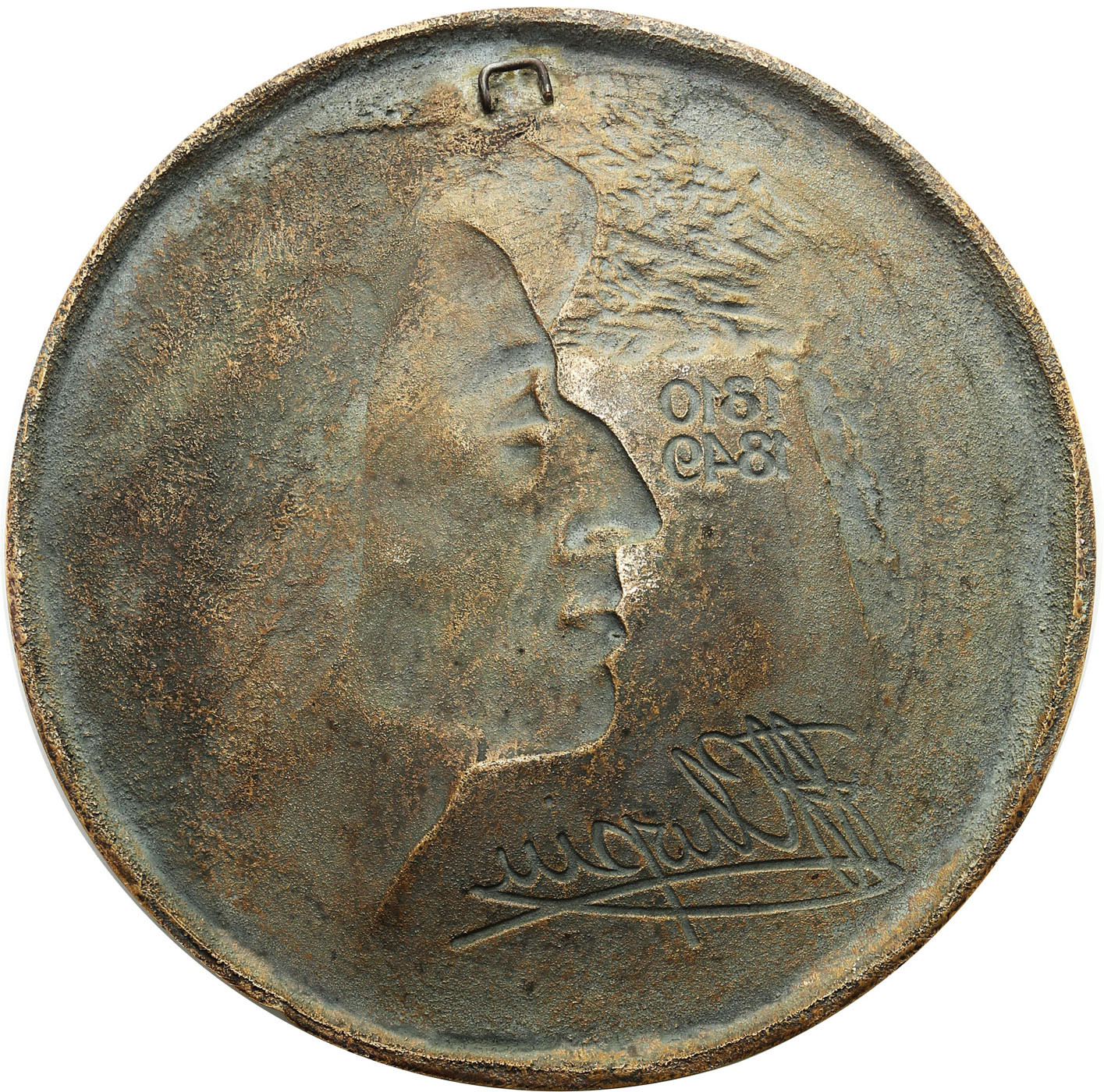 Plakieta Fryderyk Chopin 1810-1849, J. Markiewicz, brąz - RZADKA